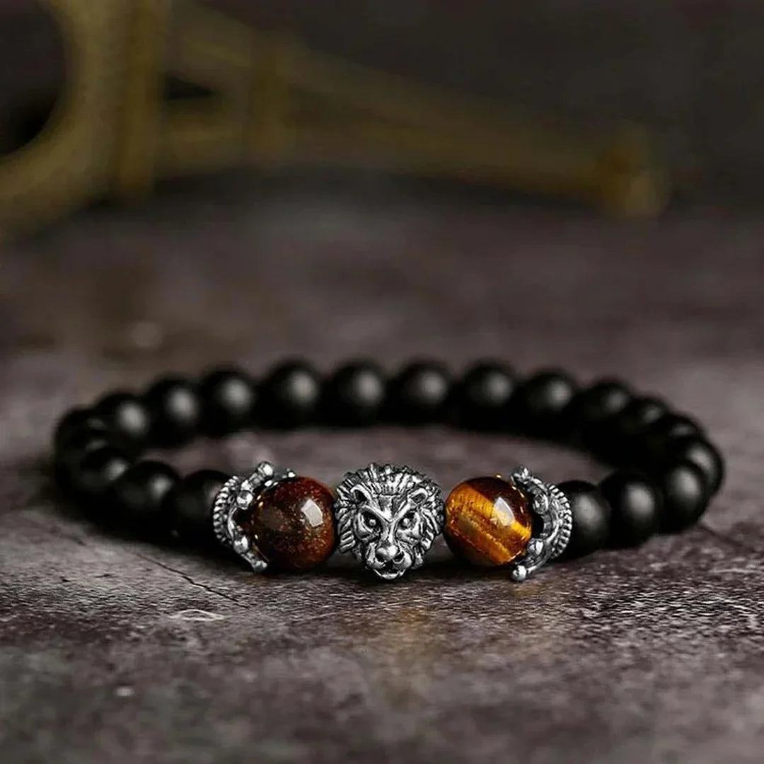 Natural Crystal Stone Lion Bracelet